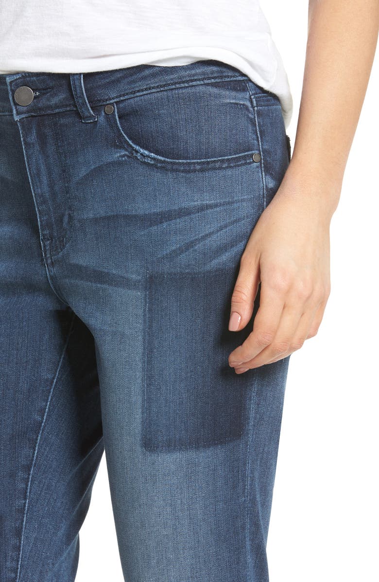 Caslon<sup>®</sup> Patchwork Skinny Jeans, Alternate, color, 