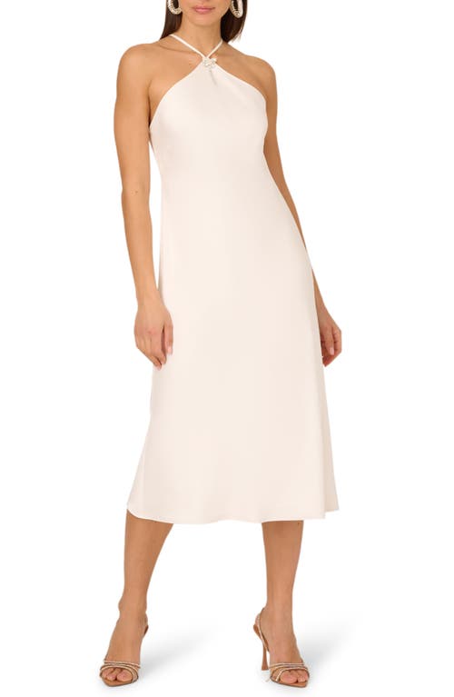 Adrianna Papell Stretch Satin Slipdress in Ivory 