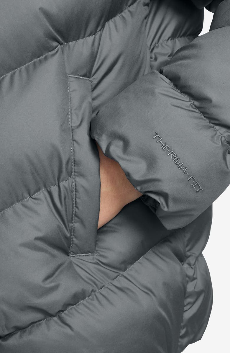 Nike Kids' All Day Play Therma-FIT Loose Fit Puffer Jacket, Alternate, color, Smoke Grey/ White