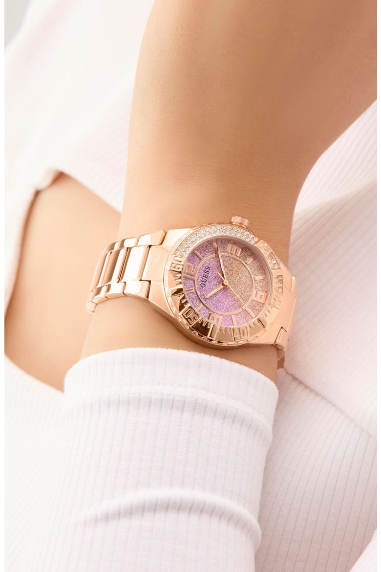 Sangria Pink Ombré Bracelet Watch, 36mm, Alternate, color, ROSE GOLD