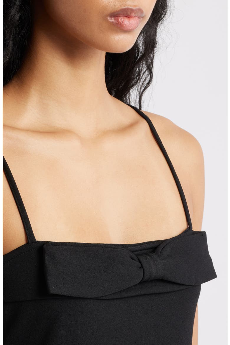 Bow Front Sleeveless Minidress, Alternate, color, BLACK