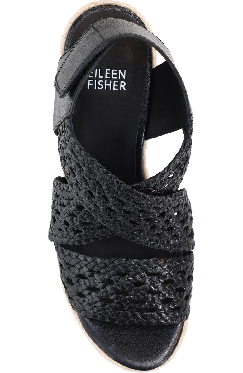 Eileen Fisher Willow Espadrille Wedge Sandal, Alternate, color, Black
