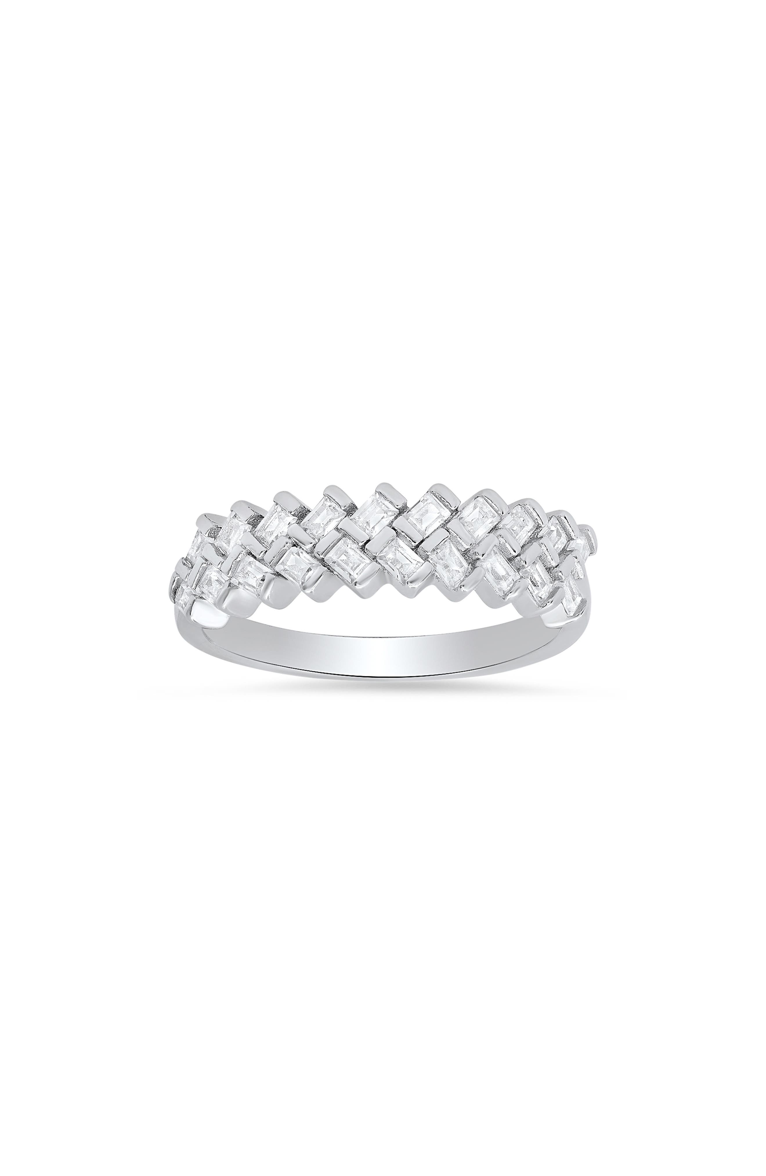 Queen Jewels Sterling Silver CZ Weave Ring