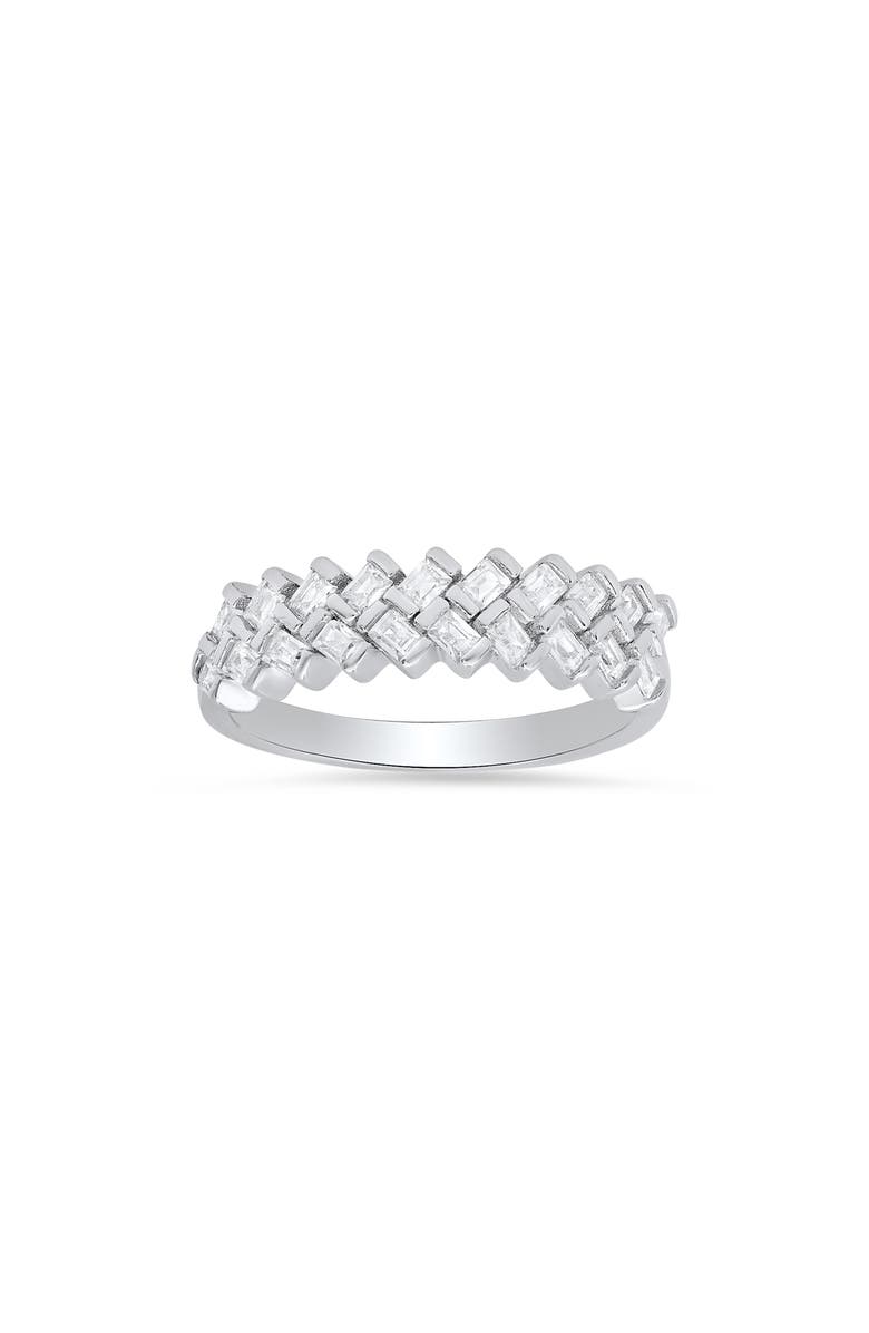 Queen Jewels Sterling Silver CZ Weave Ring, Main, color, Silver