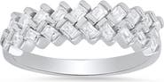 Queen Jewels Sterling Silver CZ Weave Ring