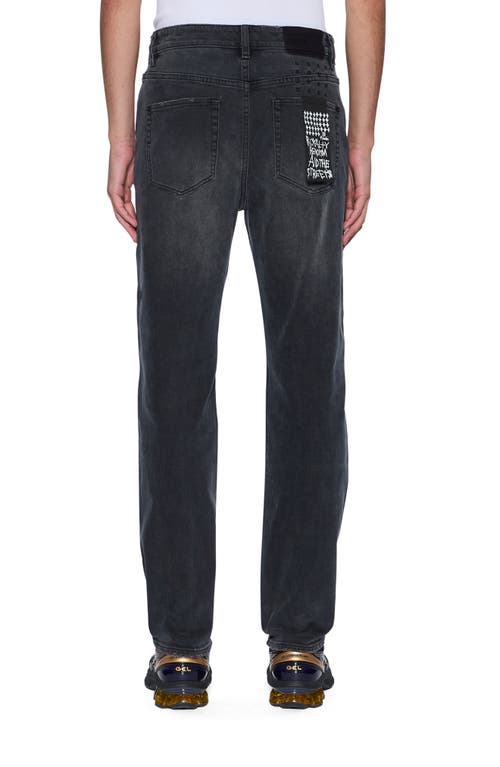 Ksubi Hazlow 3rd Degree Black Straight Leg Jeans In Gray
