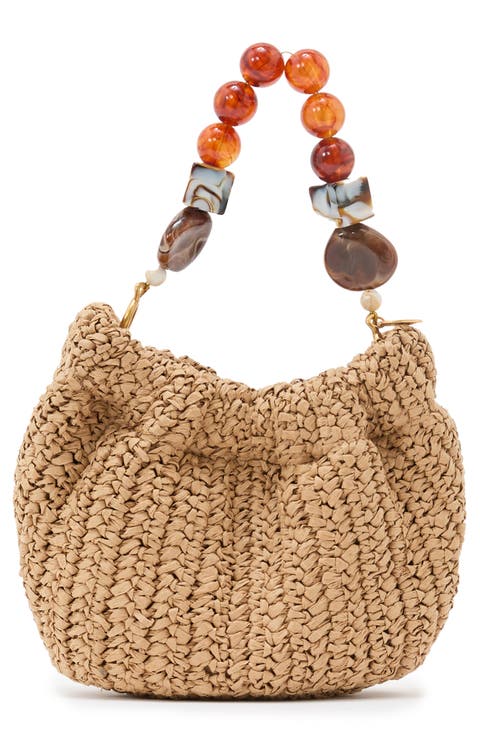 Erin Woven Straw Top Handle Bag