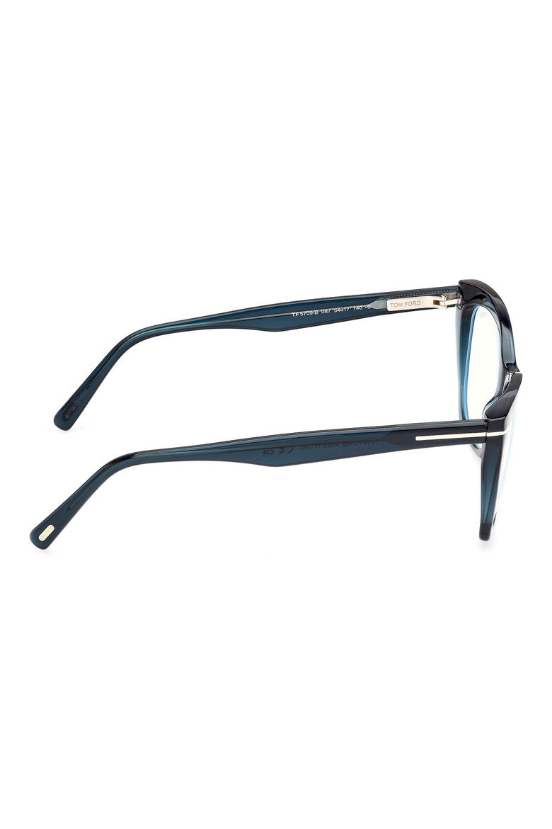 54mm Cat Eye Blue Light Blocking Glasses, Alternate, color, SHINY TURQUOISE BLUE BLOCK LE