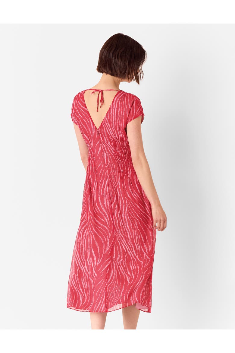 Short Sleeve Zebra Texture Midi Dress, Alternate, color, Red/Multi