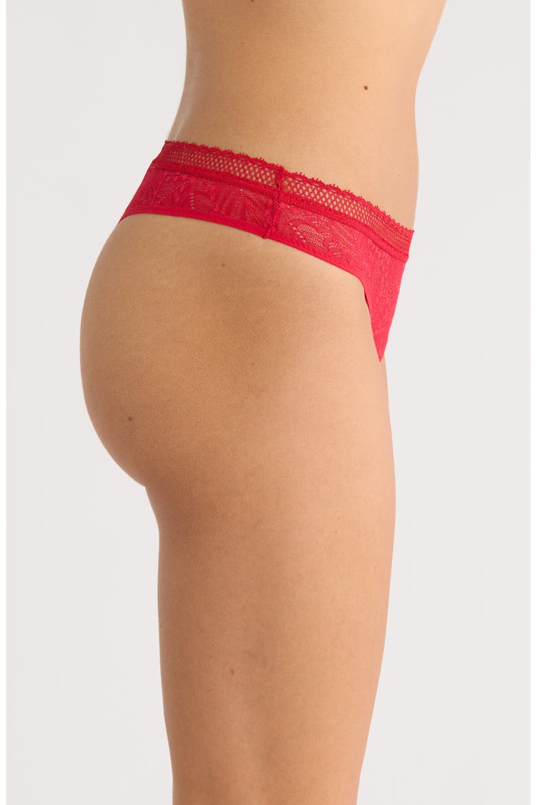 Comete Lace Tanga, Alternate, color, RUBY