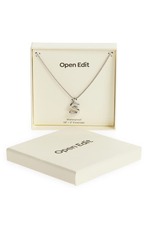 Open Edit Waterproof Bubble Initial Pendant Necklace