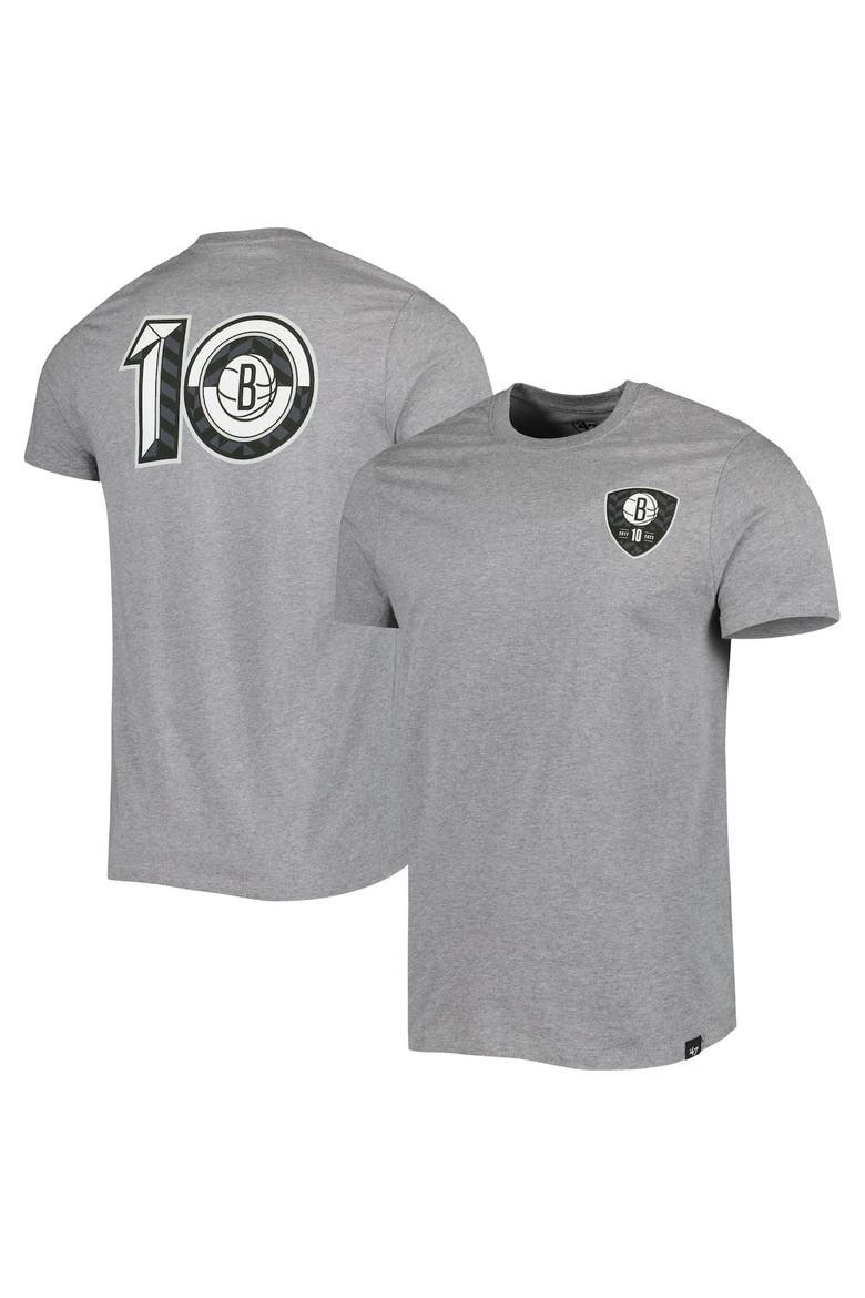 Men's '47 Heather Gray Brooklyn Nets 10th Anniversary Backer T-Shirt, Main, color, Heather Gray