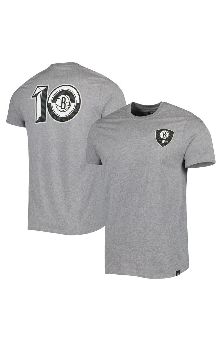 '47 Men's '47 Heather Gray Brooklyn Nets 10th Anniversary Backer T-Shirt, Main, color, Heather Gray