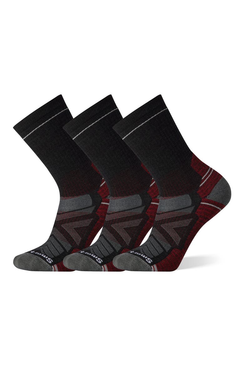 3-Pack Hike Light Cushion Crew Socks, Main, color, HIKE CHARCOAL