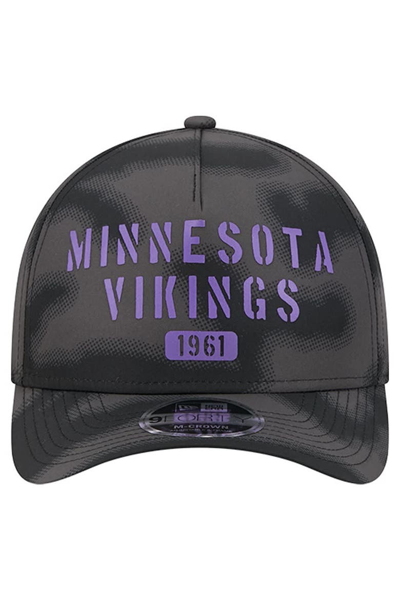 Men's New Era Gray Minnesota Vikings Halftone Camo 9FORTY Hat, Alternate, color, Gray