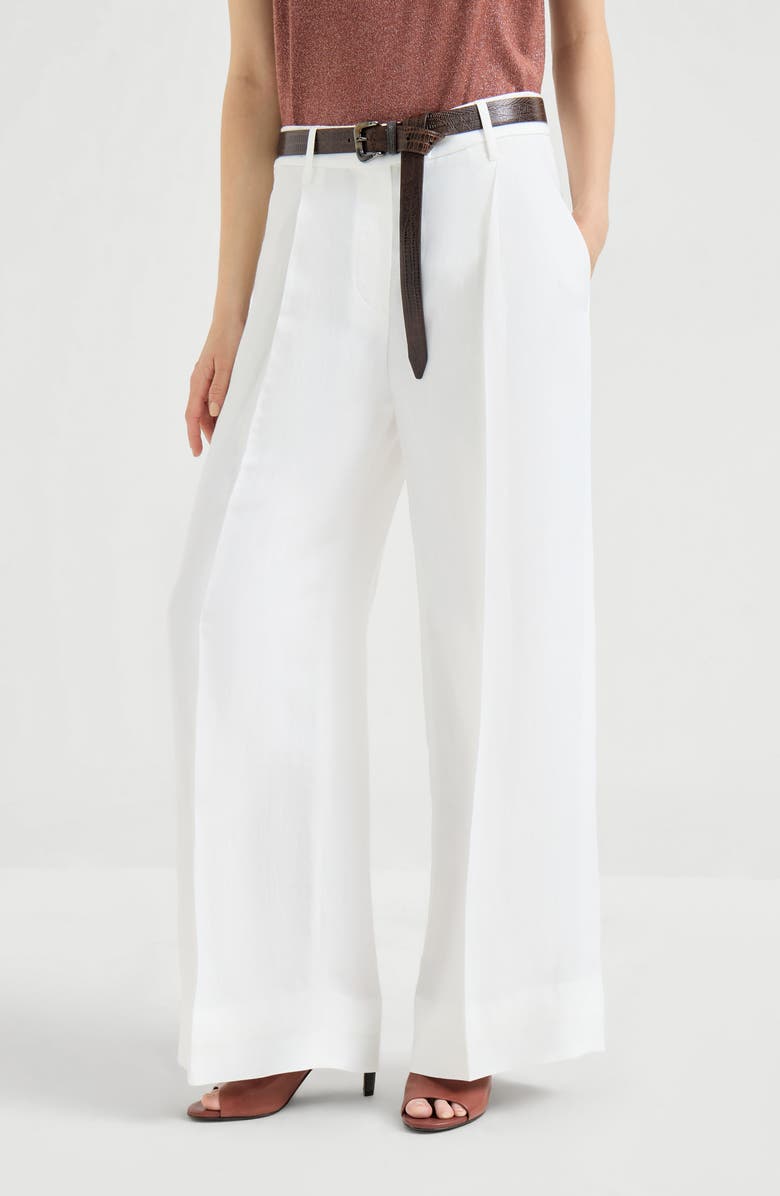 Brunello Cucinelli Loose Pleated trousers, Main, color, White