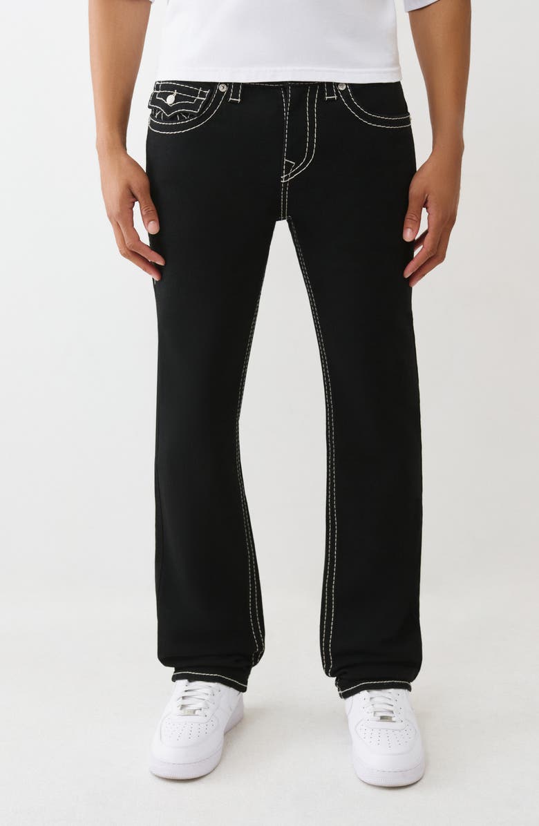 True Religion Ricky Big T Flap Straight Leg Jeans, Main, color, Rinse Black