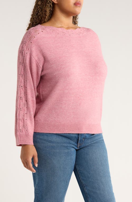 Wit & Wisdom Open Stitch Boat Neck Sweater In Animal Print
