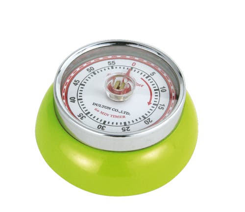 Zassenhaus Magnetic Retro 60 Minute Kitchen Timer, 2.75-inch In Kiwi