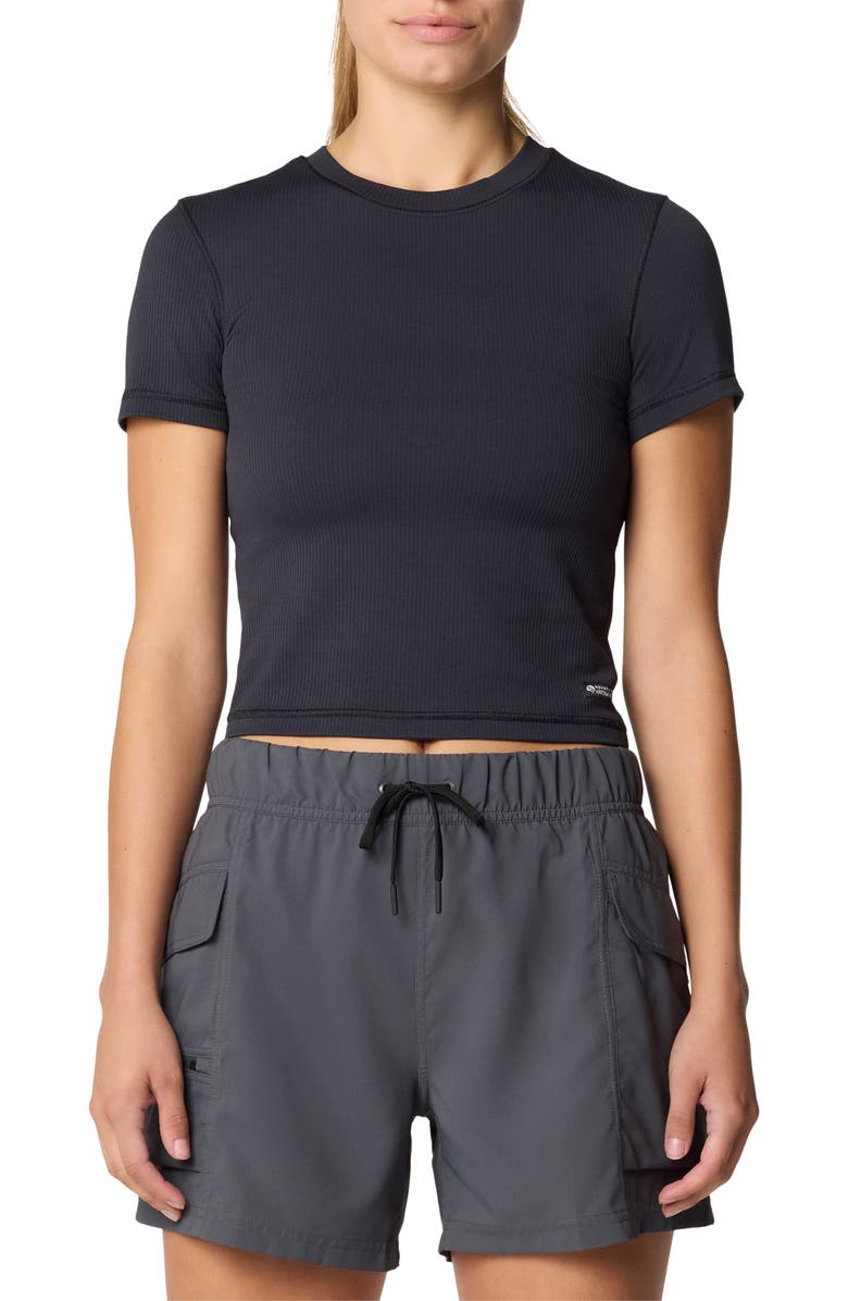 Mountain Hardwear Peak Knit Short Sleeve Tee, Main, color, Black