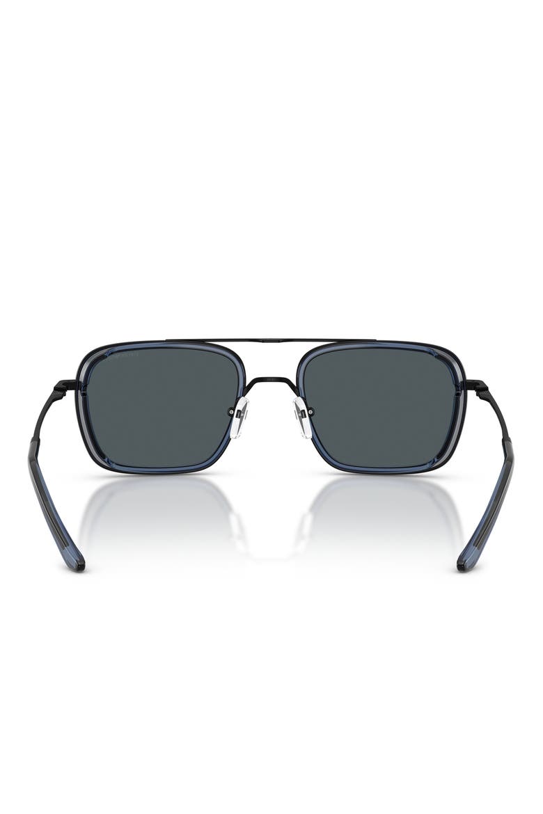 54mm Square Sunglasses, Alternate, color, MATTE BLACK / BLUE