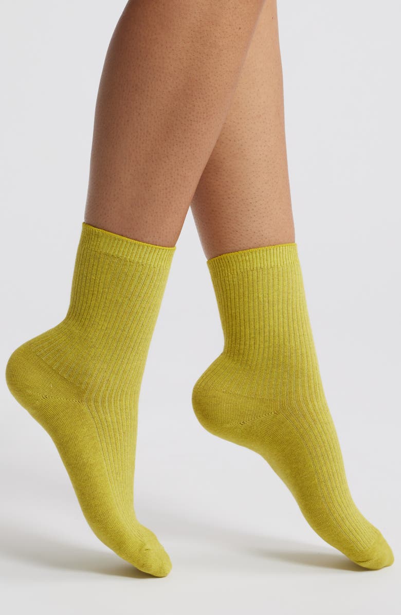 Casa Clara Solid Cotton Crew Socks, Main, color, 