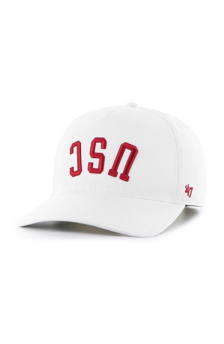'47 Men's '47 White USC Trojans Flip Script Hitch Adjustable Hat, Alternate, color, 