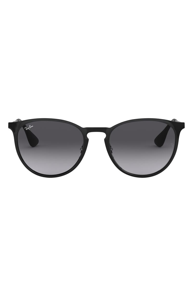 Ray-Ban Erika 54mm Round Sunglasses, Alternate, color, Black