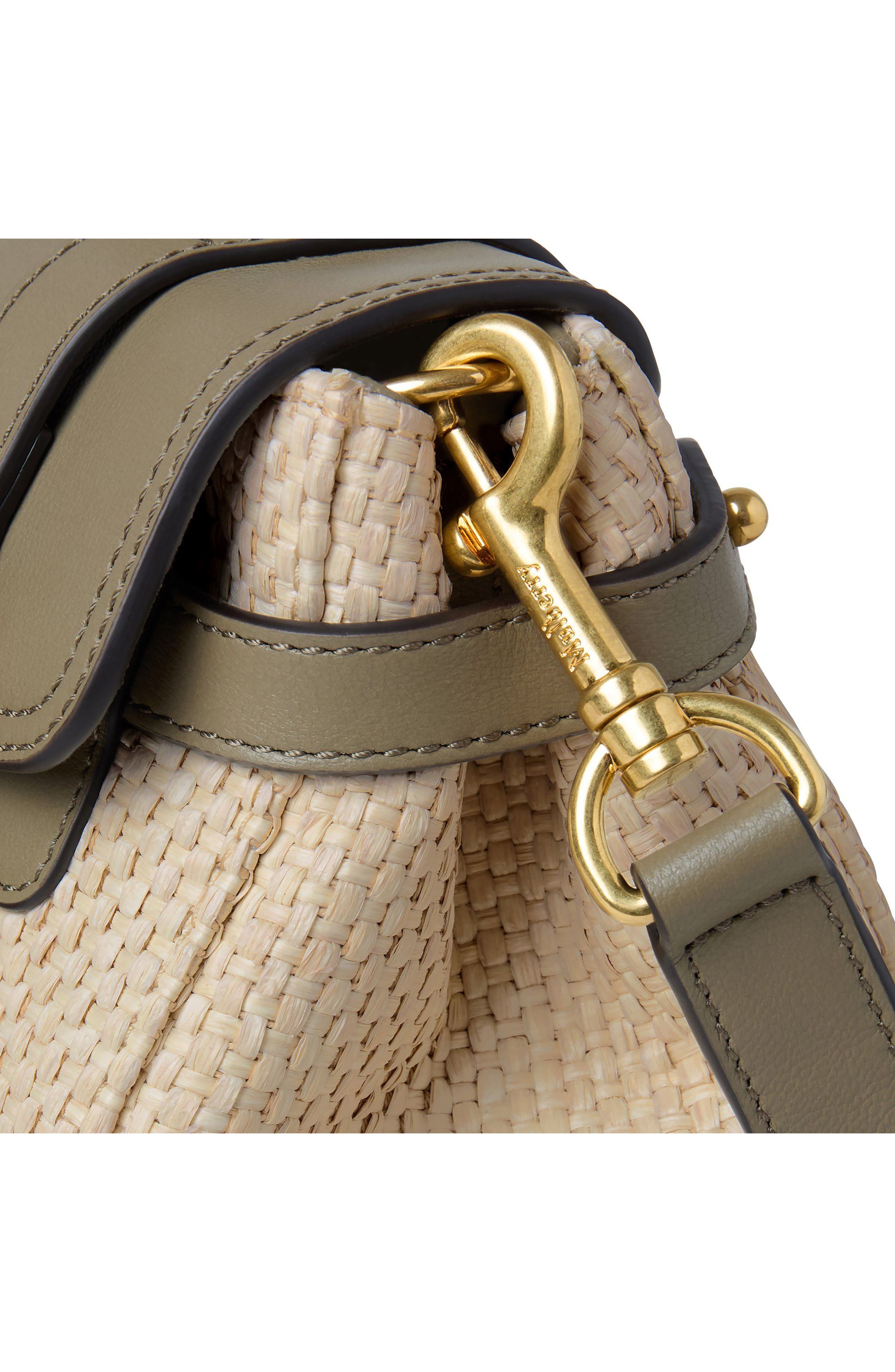 Mulberry Mini Alexa Raffia & Leather Satchel, Alternate, color, 