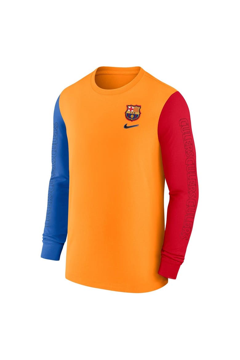 Men's Nike Orange Barcelona Ignite Long Sleeve T-Shirt, Alternate, color, Orange