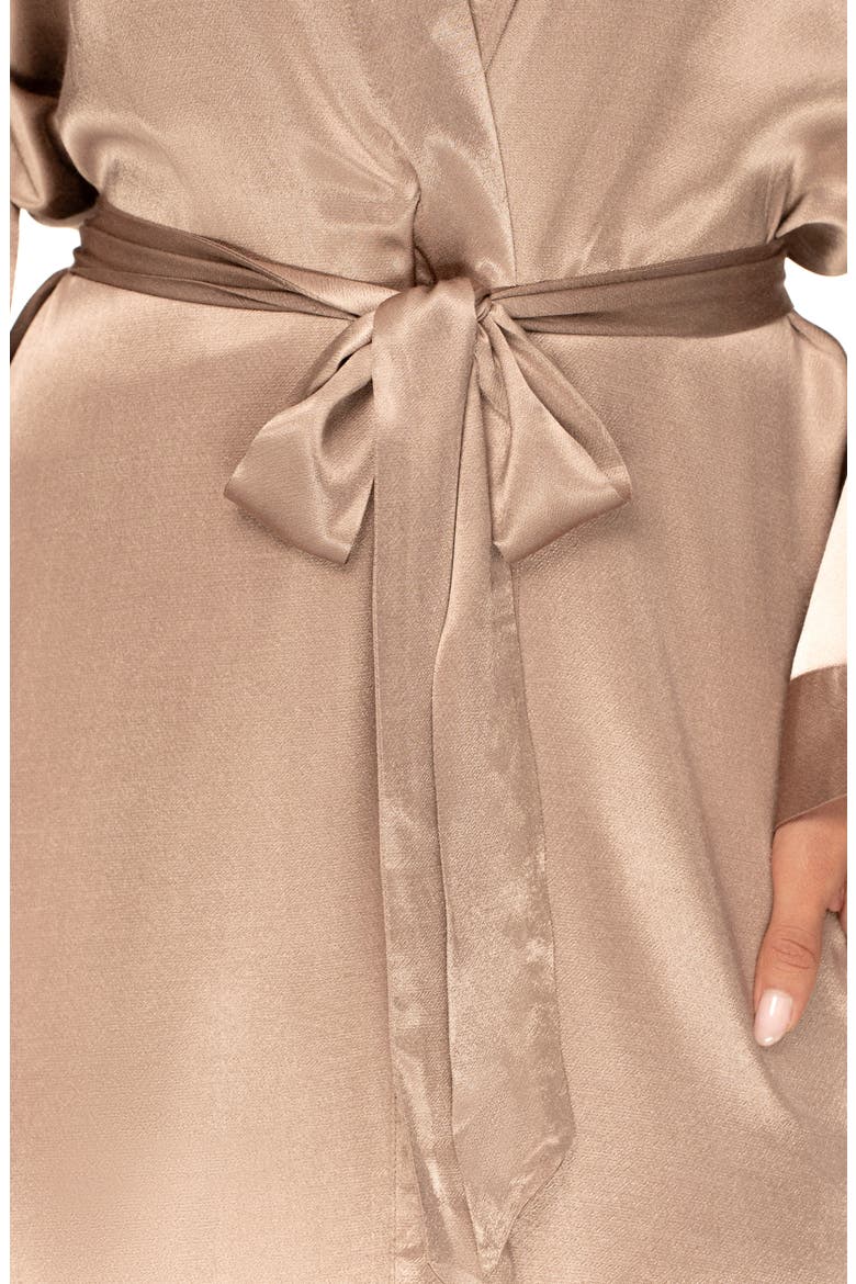 Forever & Always Satin Robe, Alternate, color, BROWN