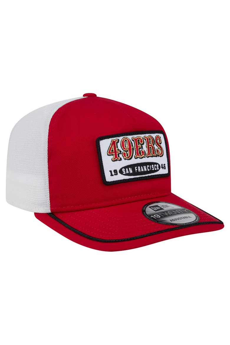 Men's New Era Scarlet/White San Francisco 49ers Patch 19TWENTY Adjustable Hat, Alternate, color, Scarlet