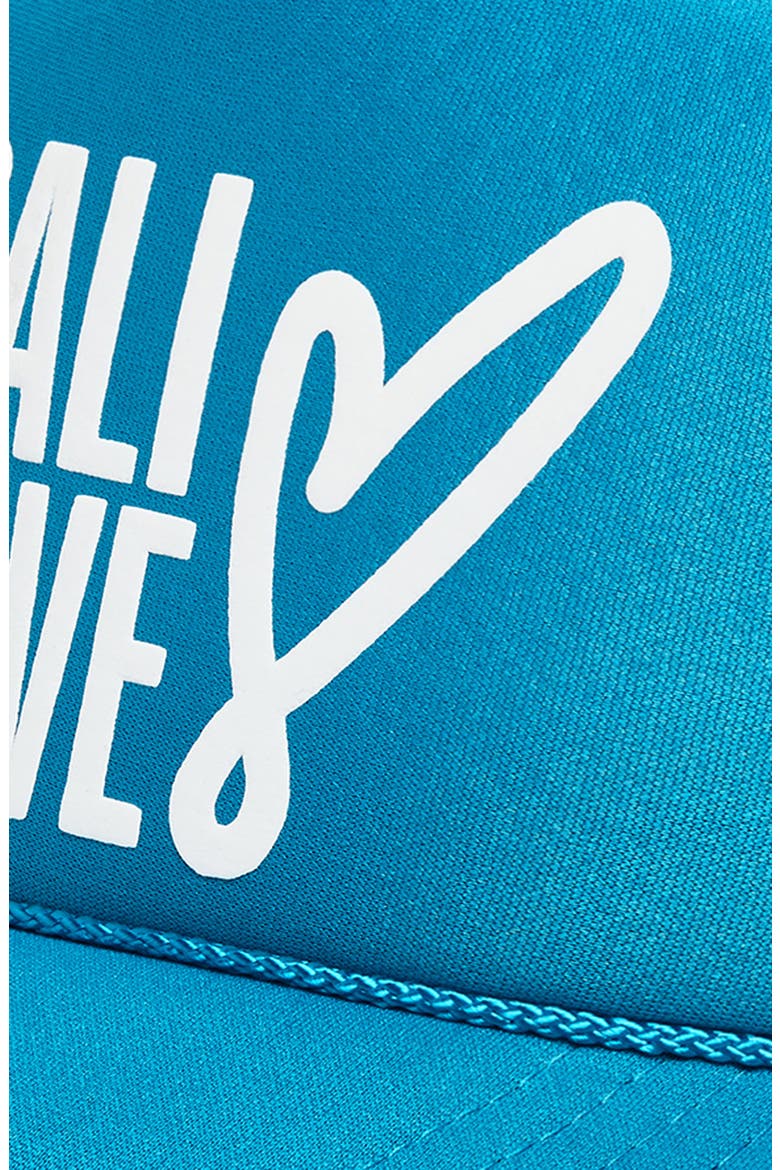 Cali Love Trucker Hat, Alternate, color, TURQUOISE/ WHITE