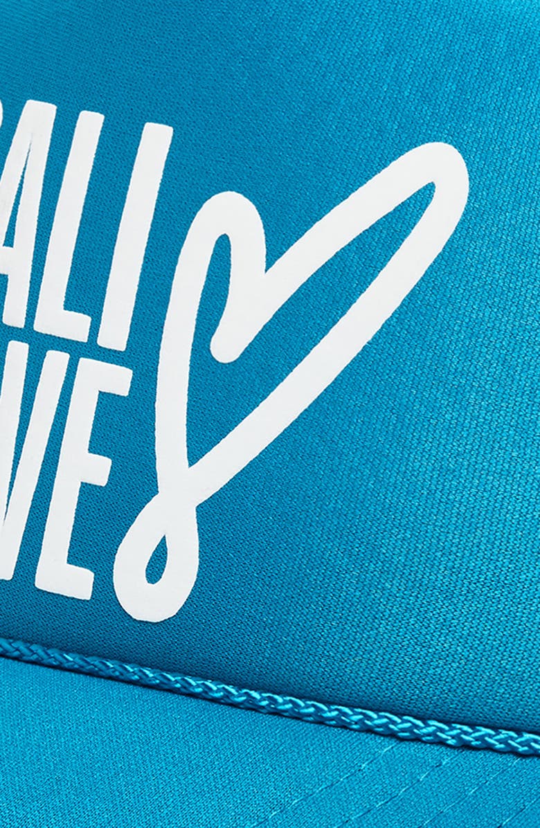 Local Beach Cali Love Trucker Hat, Alternate, color, Turquoise/ White