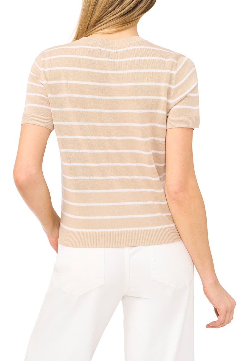 Stripe Crewneck Sweater, Alternate, color, TRUE BEIGE