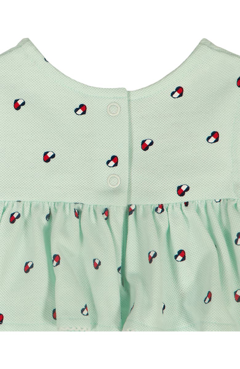 Tommy Hilfiger Tommy Heart Logo Bubble Skirted Bodysuit & Headband Set, Alternate, color, Open Green
