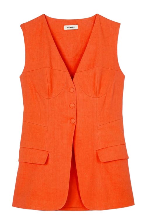 Sandro Sleeveless Jacket In Orange