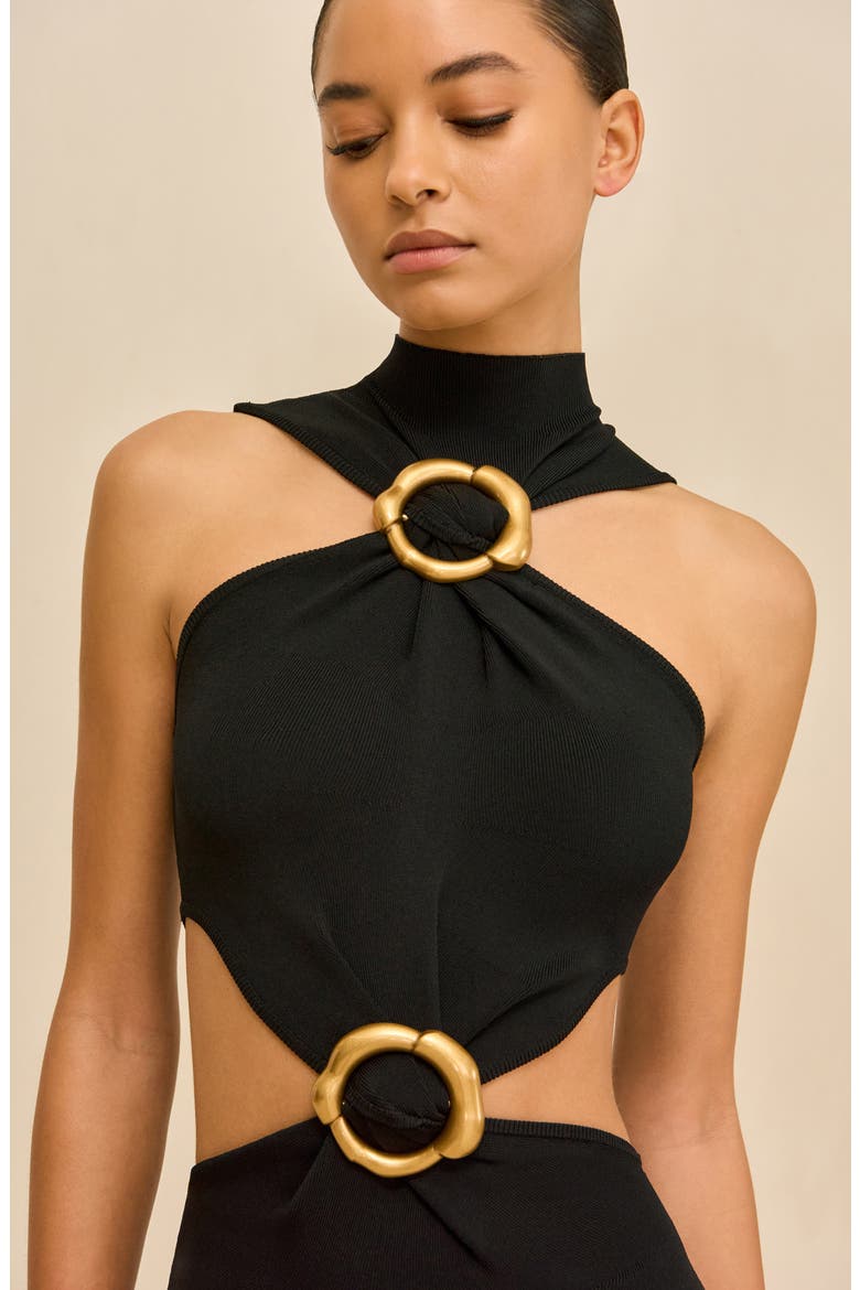 Ambar Cutout Sleeveless Dress, Alternate, color, BLACK