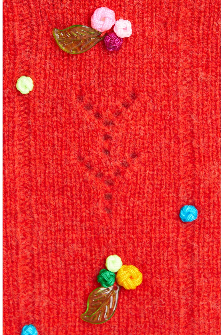 Rosie Pointelle Lambswool Crop Top, Alternate, color, TOMATO