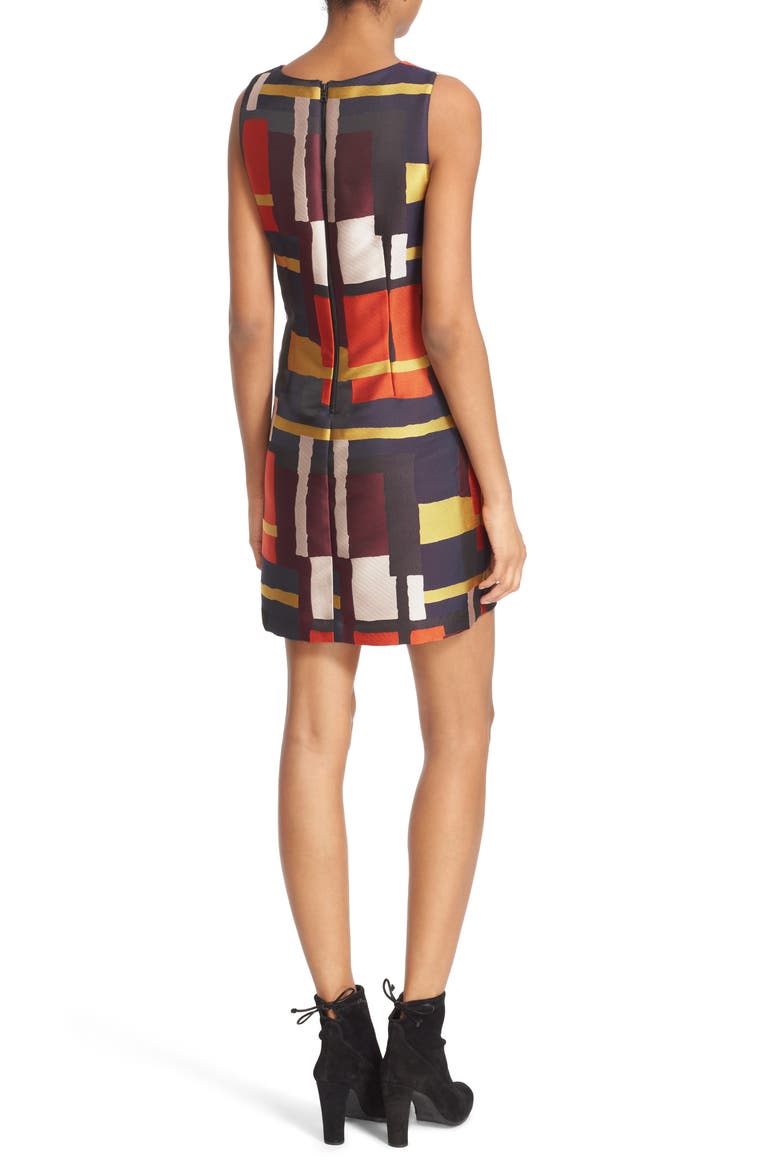 'Clyde' Print Sleeveless A-Line Dress, Alternate, color, PAINTED GRID