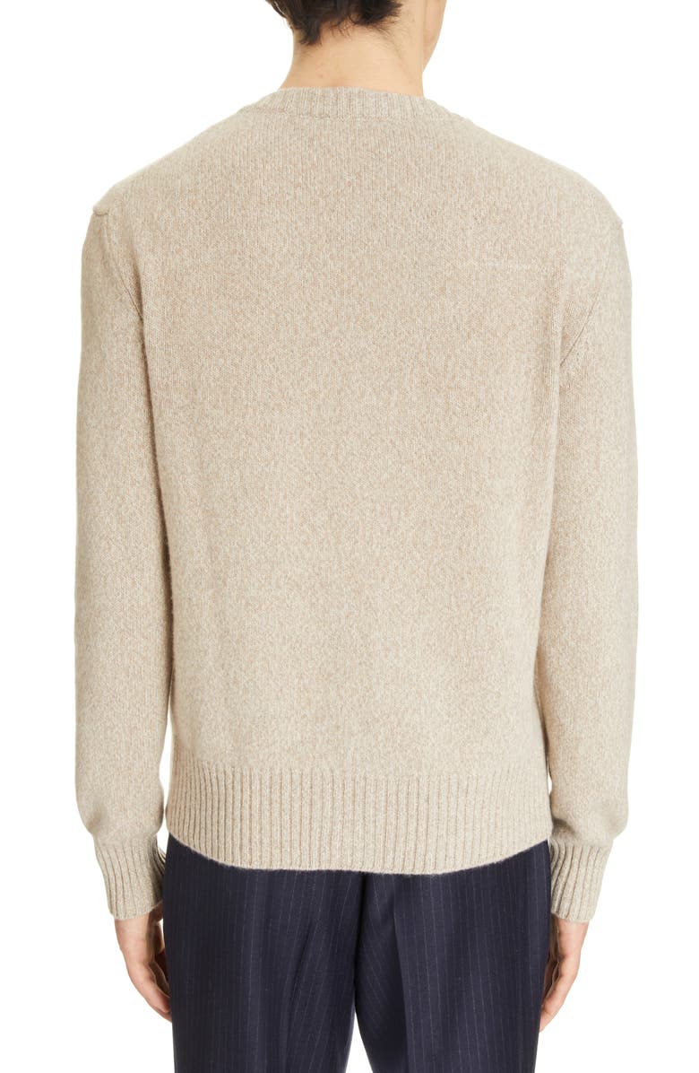 AMI PARIS Ami de Coeur Embroidered Cashmere & Wool V-Neck Cardigan, Alternate, color, 