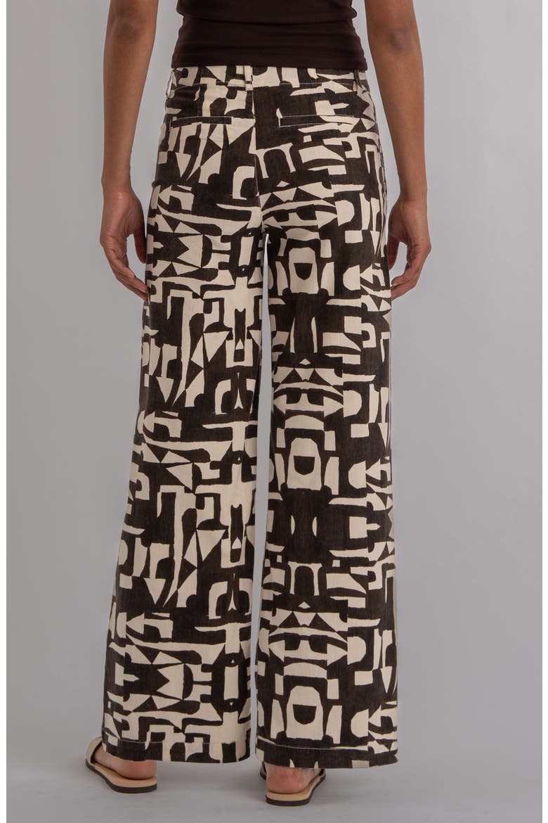 Meg Print High Waist Wide Leg Pants, Alternate, color, CHOCOLATE