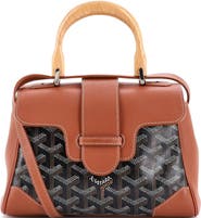Pre-Owned Goyard Saigon Top Handle Bag Coated Canvas with Leather Mini