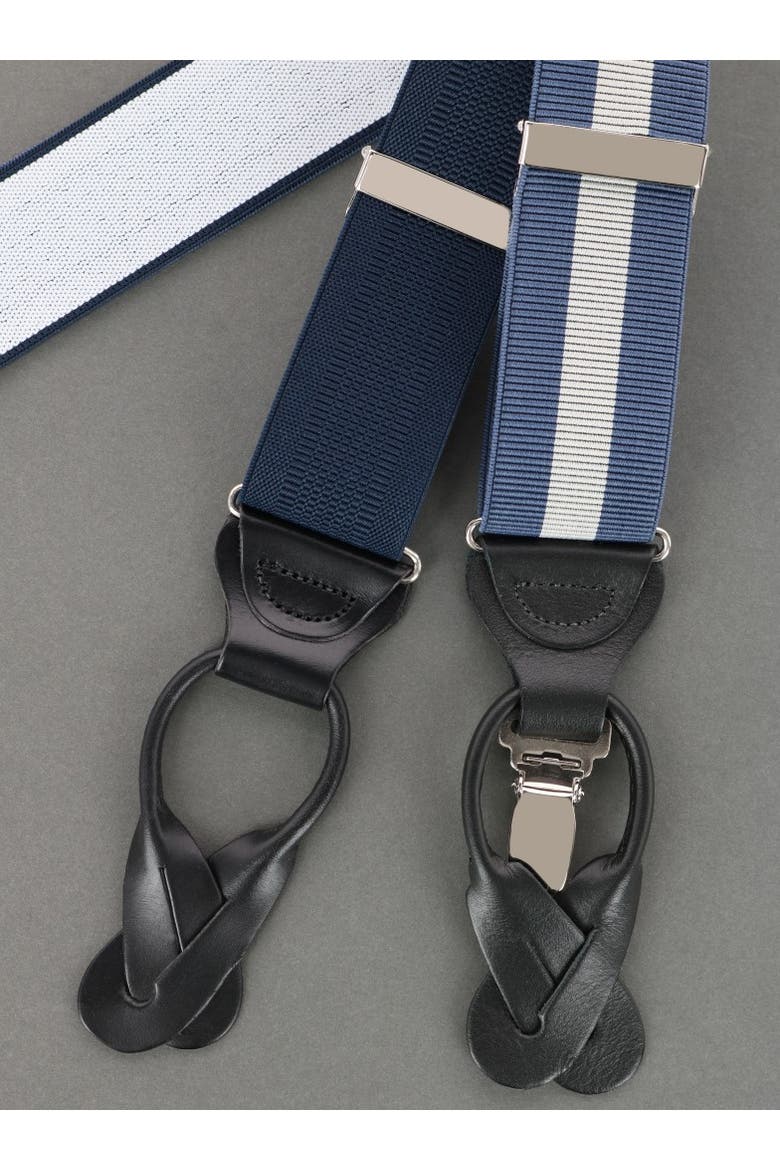 Oliver Stripe 35mm Convertible Suspenders, Alternate, color, Blue / Grey