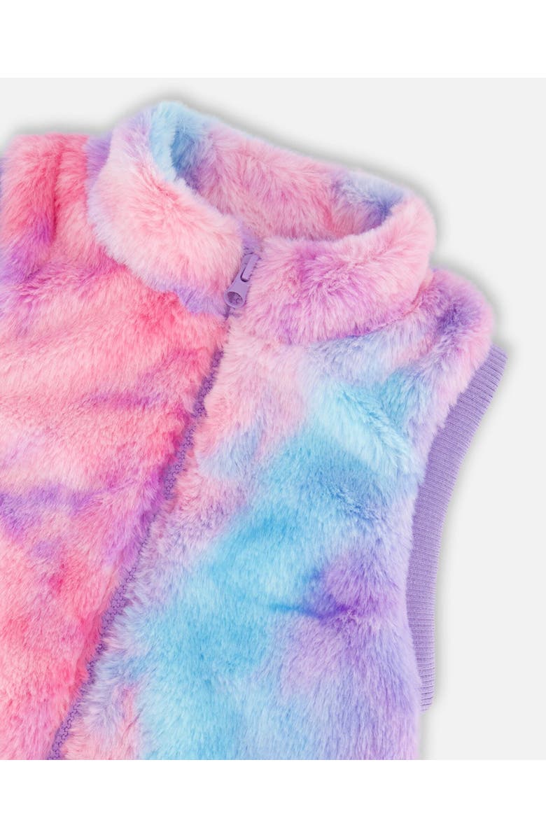 Deux par Deux Girl's Faux Fur Sleeveless Vest Multicolor, Alternate, color, 