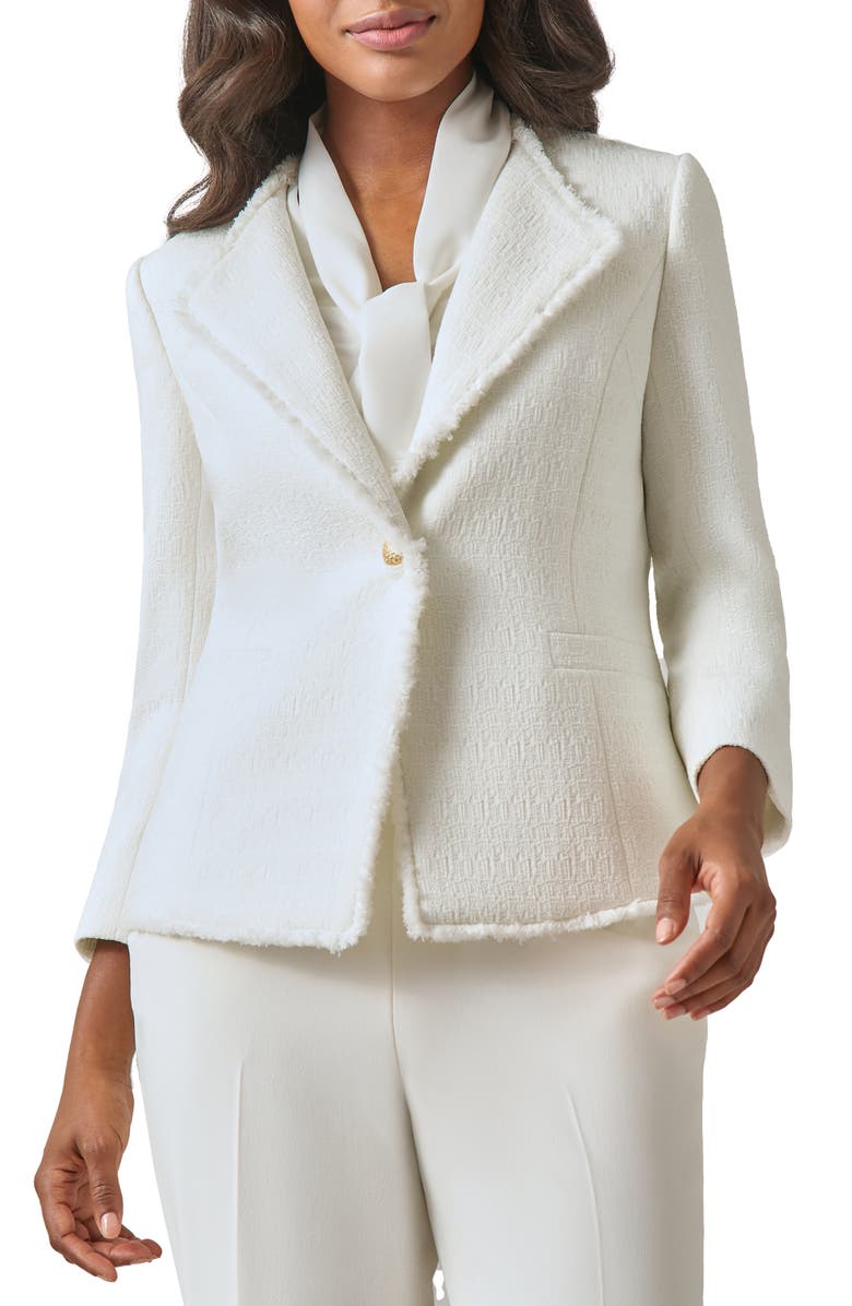 KASPER Textured One-Button Blazer, Main, color, 
