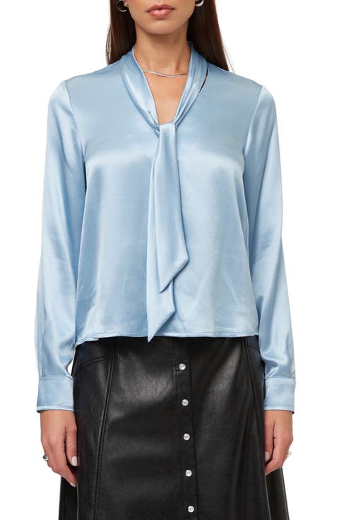 Patty Tie Neck Satin Shirt
