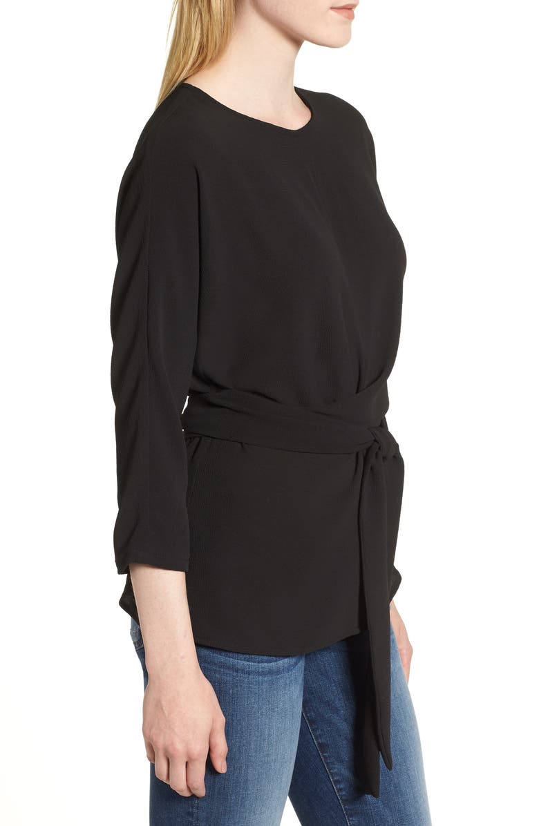 GIBSONLOOK Gibson Dolman Sleeve Tie Back Stretch Crepe Blouse, Alternate, color,