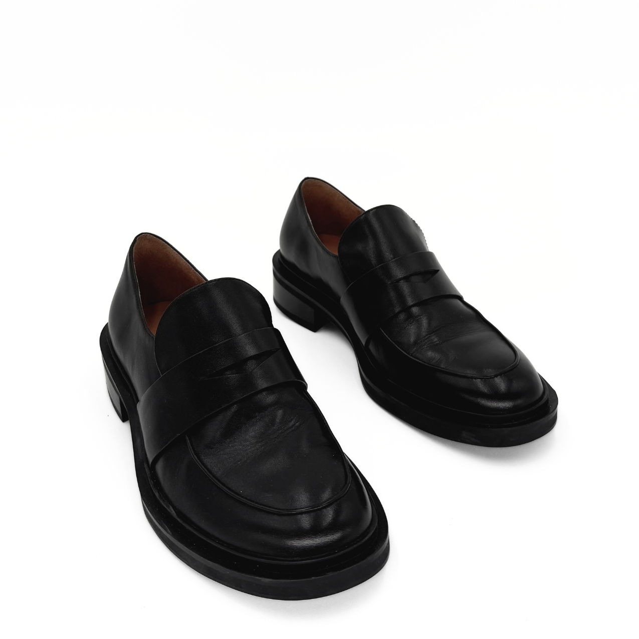 Drew Chunky Leather Loafer, Alternate, color, Black