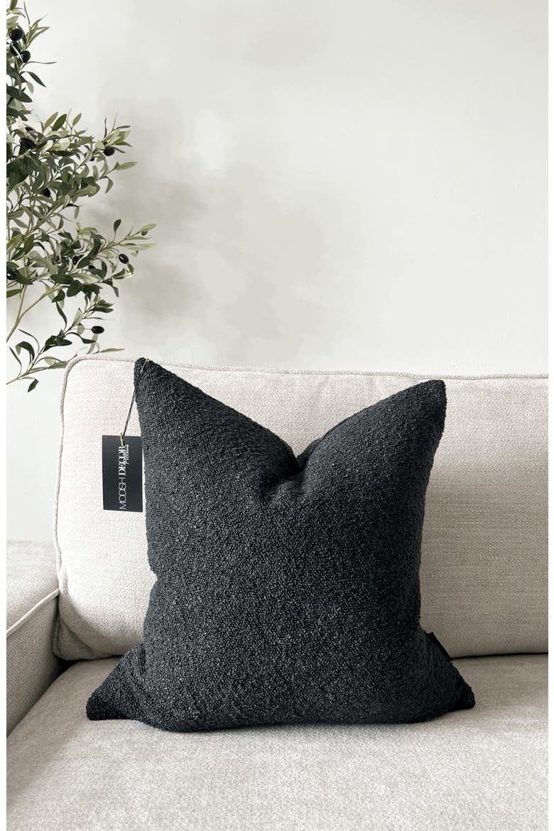Bouclé Accent Pillow Cover, Alternate, color, PITCH